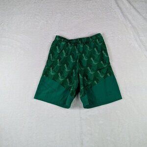 Umbro Soccer Shorts Boys Youth XLarge Geometric Nylon Mesh Green Aztec Print